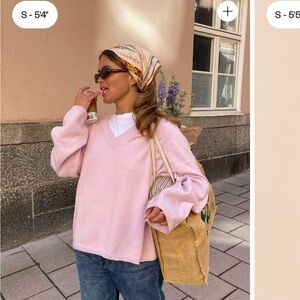 Djerf Avenue Pink V-Neck Sweater